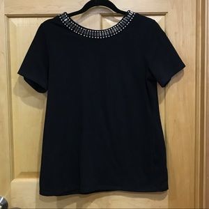 Simply Vera short sleeve beaded rhinestone top
